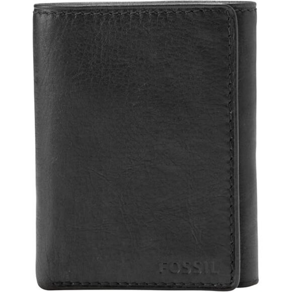 Men\'s Ingram Leather Trifold with ID Window Wallet, Black